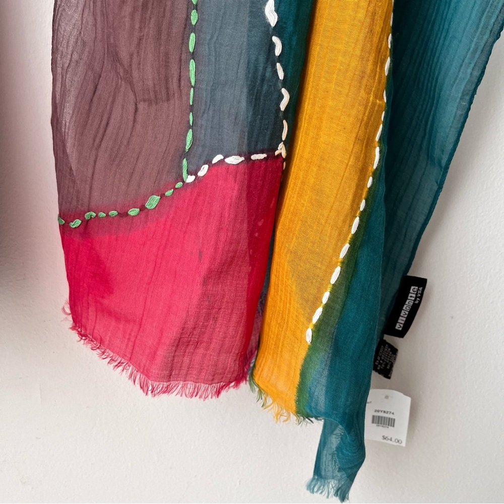 New With Tags NWT Vivante 70% Cotton 30% Silk Multicolor Scarf Approx 24 x 72 - Picture 5 of 12